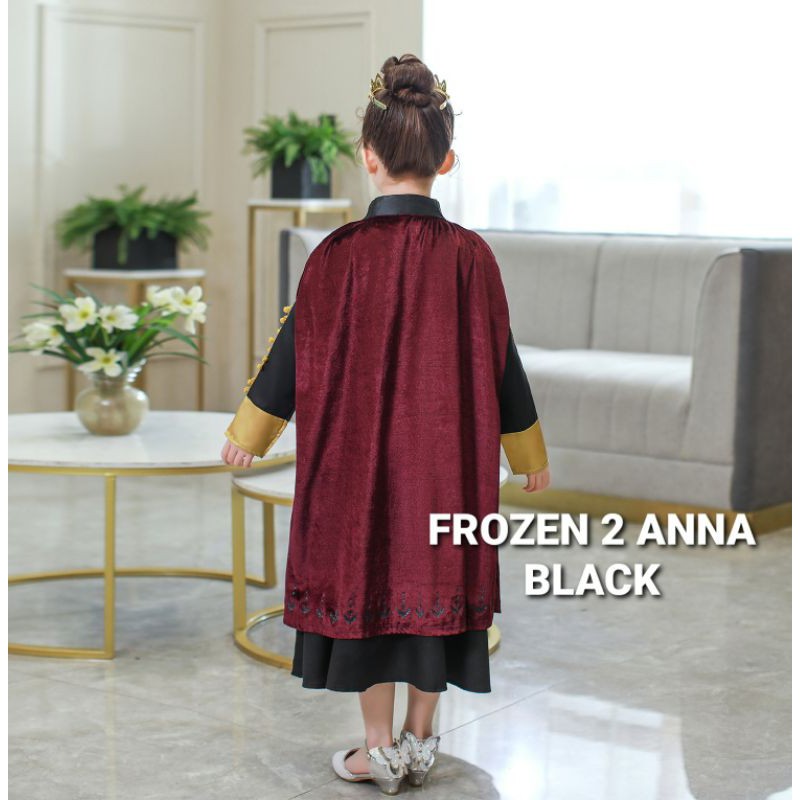 KOSTUM PRINCESS FROZEN 2 ANNA DRESS BLACK / DRESS PRINCESS IMPORT / FROZEN 2 ELSA