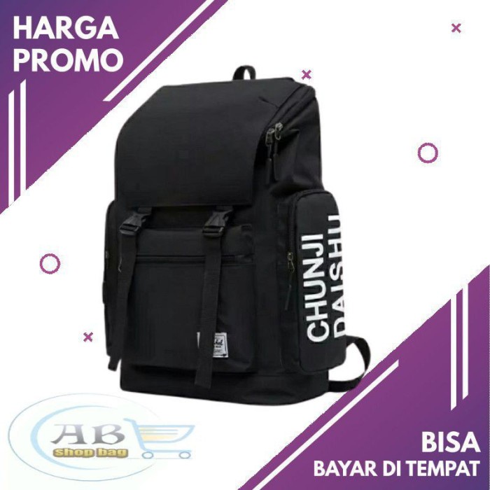 TAS SEKOLAH Backpack Anak Cowok Cewek Pria Wanita SD SMP SMA - Hitam Y7C5 TERLARIS BAYAR DITEMPAT TA