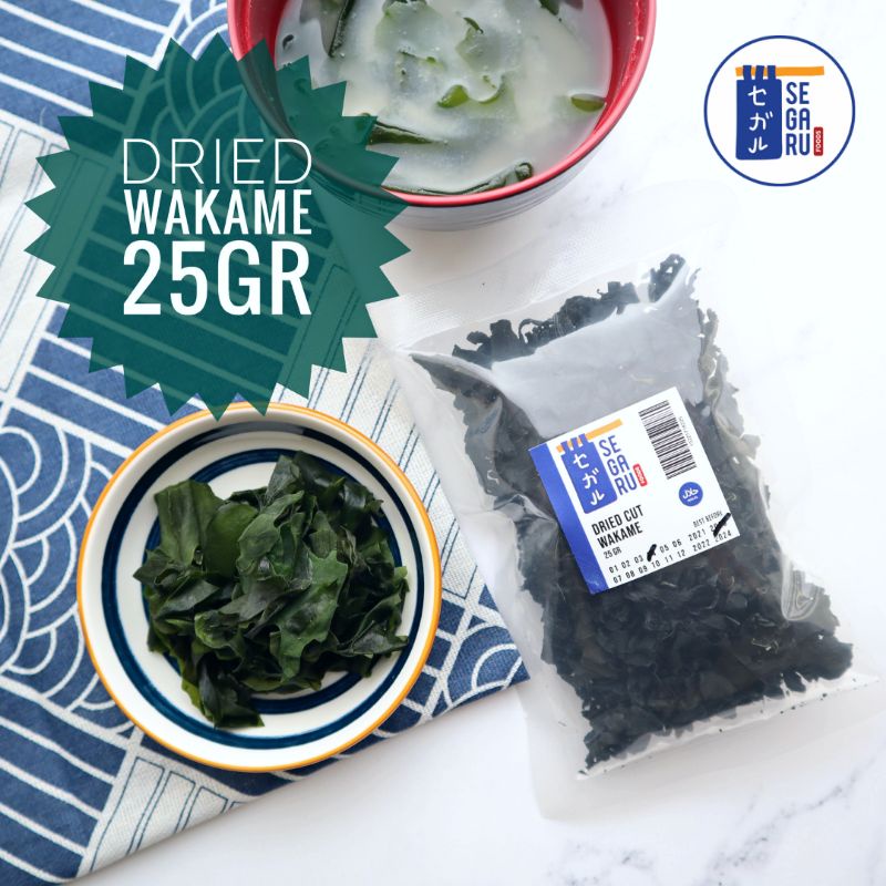 Dried Cut Wakame - Rumput Laut Kering - Untuk Ramen Udon Miso 25 Gr