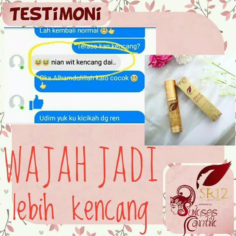 SR12 GOLD SERUM / SERUM ANTIAGING KULIT KENCANG CERAH ELASTIS KENYAL &amp; GLOWING BPOM