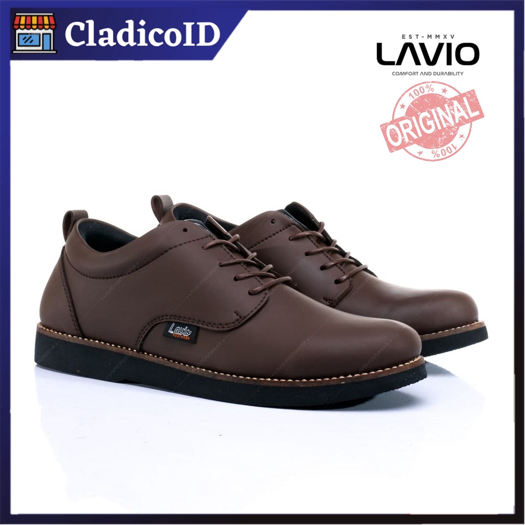 Sepatu Formal Kerja Kantoran Pria Kualitas Premium Lavio Arthur Original Pantofel Cowo Warna HItam Coklat dan Tan Keren