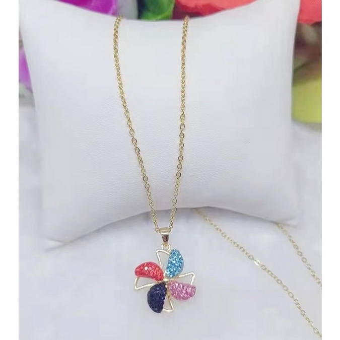 Kalung nori liontin kincir warna warni titanium best seller