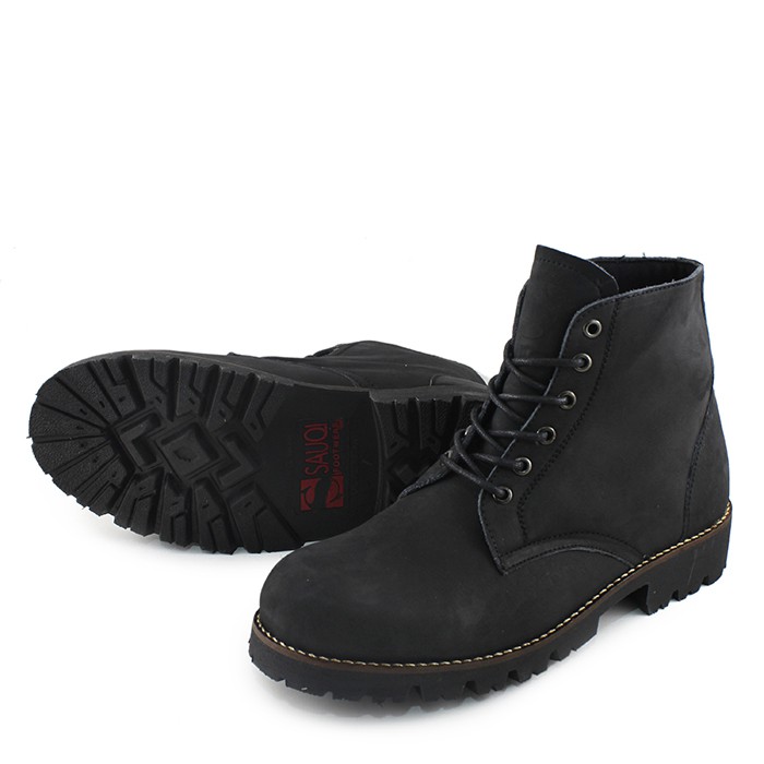 Sepatu Boots Kulit Asli Pria Sauqi Gantleman Safety Boots Kerja Proyek Anti Selip