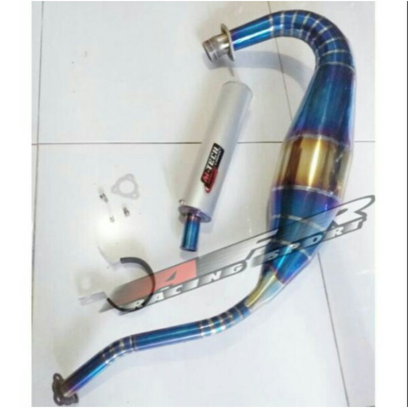knalpot aitech cobra bluemoon Ninja R RR aitech stainless silincer aluminium
