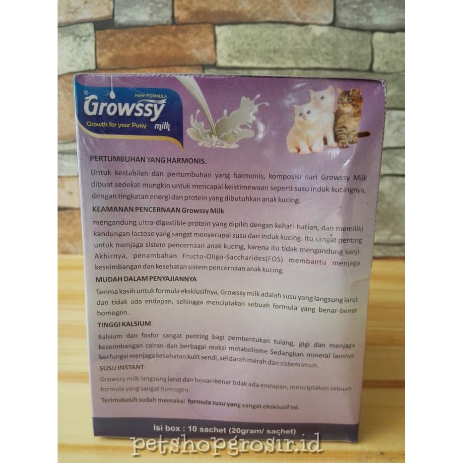 GROWSSY sachet 20gr / Susu Bayi Kucing &amp; Anjing