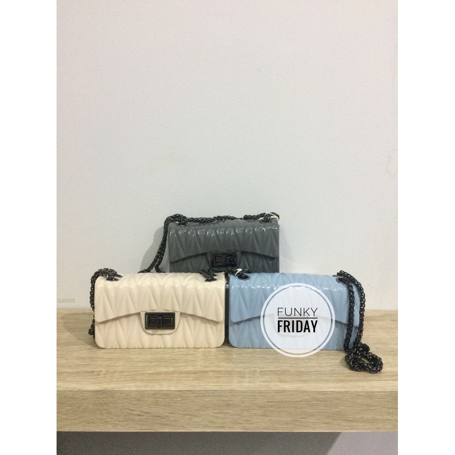 GROSIR 0551 MINISO JELLY CHAIN BAG TAS SELEMPANG