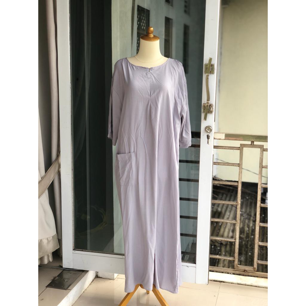 Daster Rayon Habel / DASTER POLKA Longdress, Lengan raglan 3/4-ABU