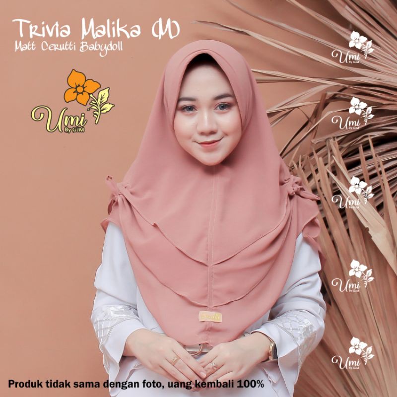 Jilbab Instan Cerutti Babydoll Trivia Malika || Jilbab Tiga Layer Cerutti Original GJM