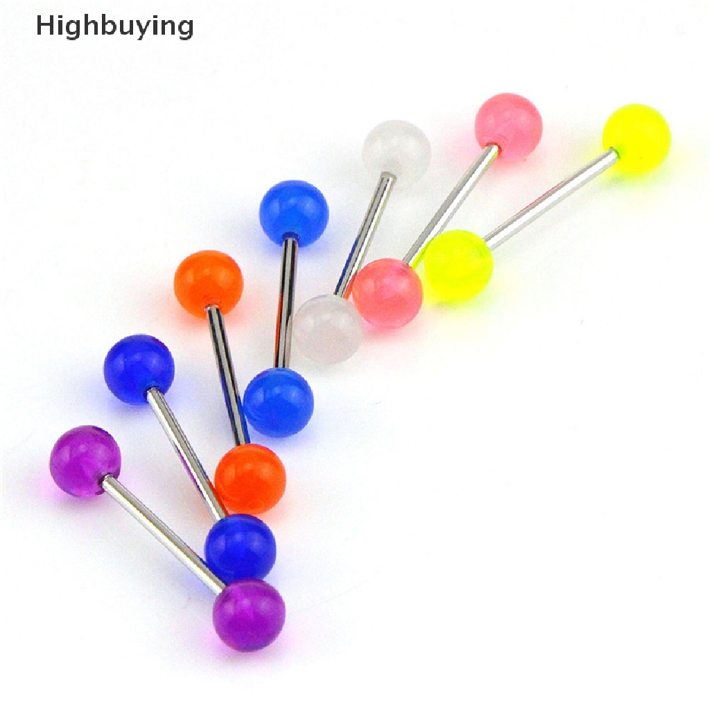 Hbid 7PCS / Set Anting Tindik Lidah / Tubuh Bentuk Barbel Glow In The Dark Glory