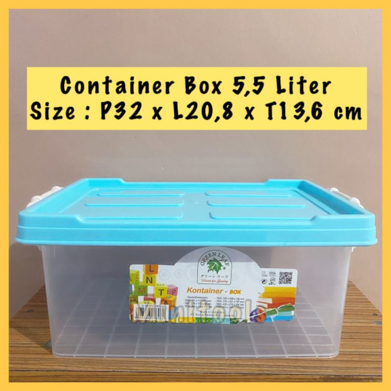 Container Box 5,5 Liter / Kotak Penyimpanan Serbaguna Masker Obat / Green Lead 7803