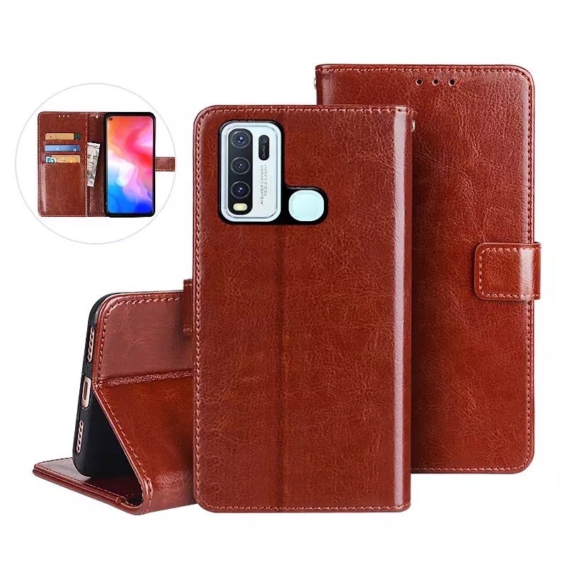 Flip Case Wallet Vivo V23E Y15S Y21 Y21S Y33S 2021 V21 4G V21 5G Y51 Y53S Y51A V20 SE Y12S Y50 Y30 Y20 Y20S V19 Z1 V15 Pro Y17 Y15 Y12 Cover Leather