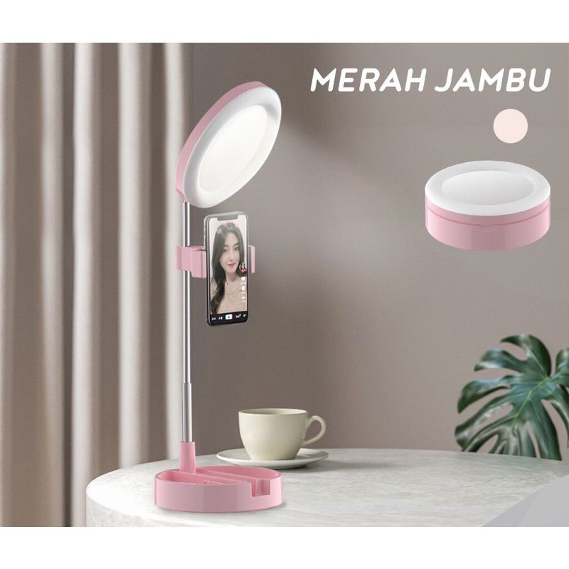 Tripod Hp Ring Light Holder Handphone Lampu Selfie Make up G3 sy12