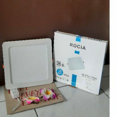 Rocia Lampu Panel LED Downlight 18W Kotak / Square Cahaya Putih SNI - Lampu Plafon LED