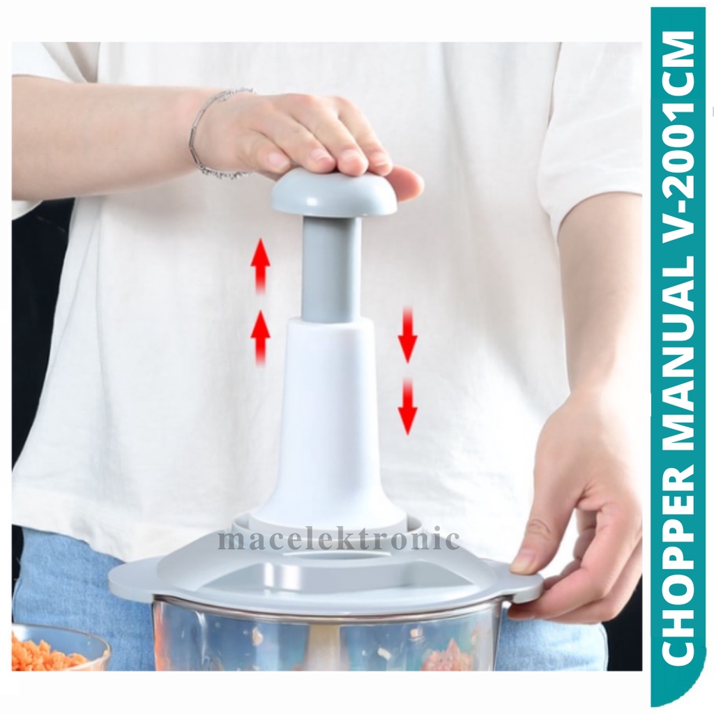 Chopper blender capsule pemotong manual tekan pencacah penggiling daging mixer adonan multi fungsi