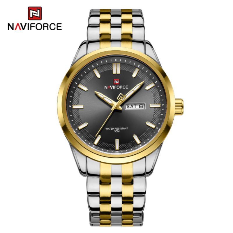 Jual Jam Tangan Pria Naviforce Original Rantai Tanggal Hari Aktif Shopee Indonesia