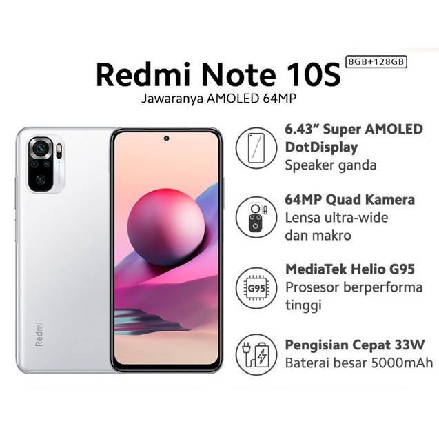 Xiaomi Redmi Note 10S 6/64 GB - NFC Quad Kamera Layar 6.43” Super AMOLED-2