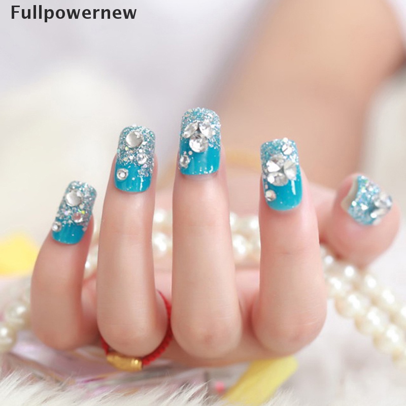 FULL 24Pcs bride full nail tips fake nail  short sticker design full coverage