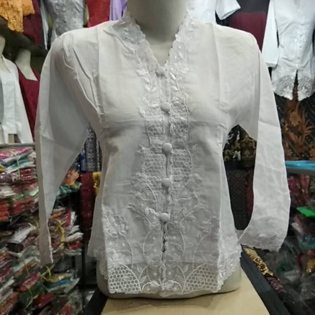 Kebaya anak katun putih