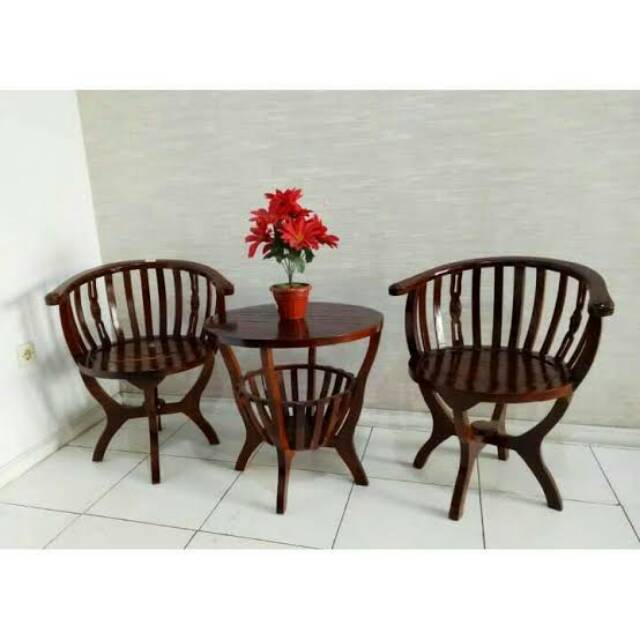 SET KURSI  TERAS  MANGKOK CANTIK KAYU JATI ASLI HARGA  