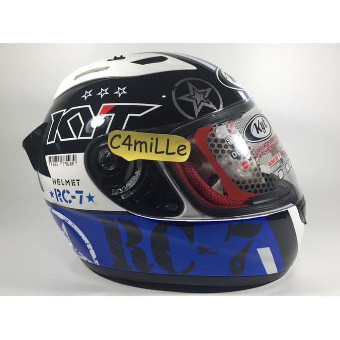 Helm Full Face KYT RC 7 / RC7 #11 white black blue