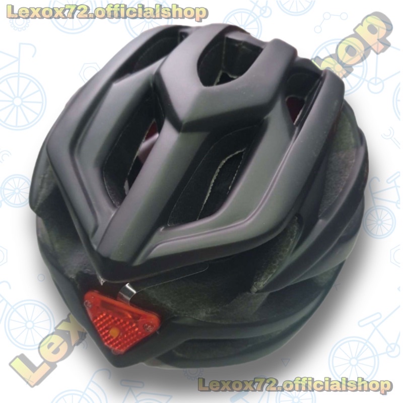 TaffSPORT Helm Sepeda Cycling Helmet EPS Foam PVC Shell LED Safety Light - XK07 - Black