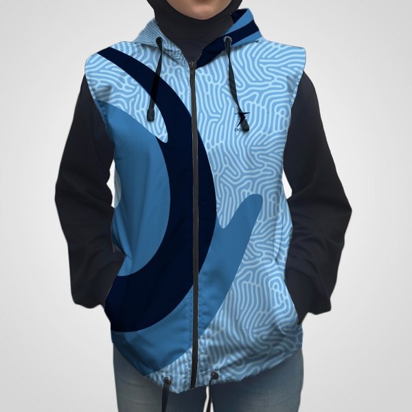 Rompi Printing Parasut Wanita Pria Vest Hoodie Olahraga Running dan Sepeda VJS-006 Custom