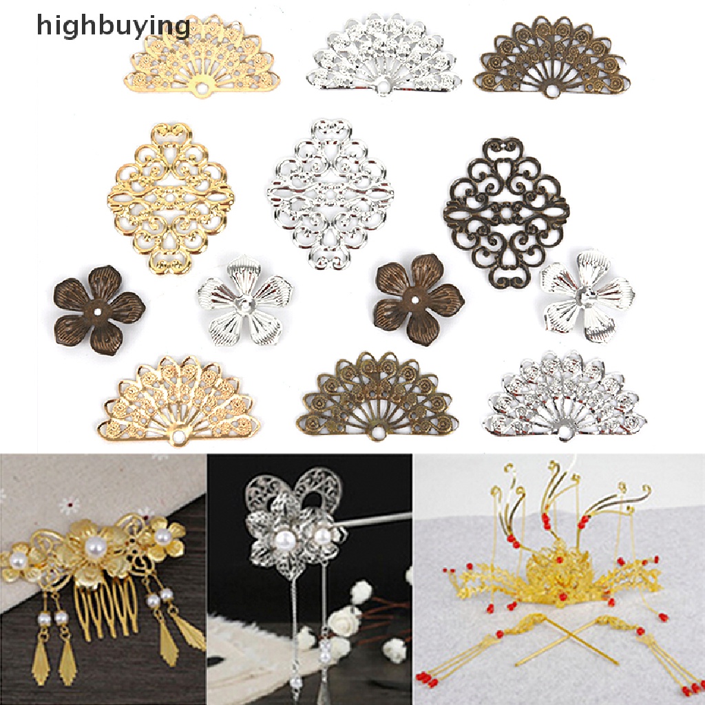 Hbid 100Pcs Konektor Bentuk Bunga Bahan Metal Untuk Membuat Perhiasan DIY