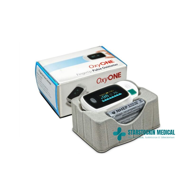 Oximeter Oxione Fingertip Pulse Oxymeter Onemed Free Baterai