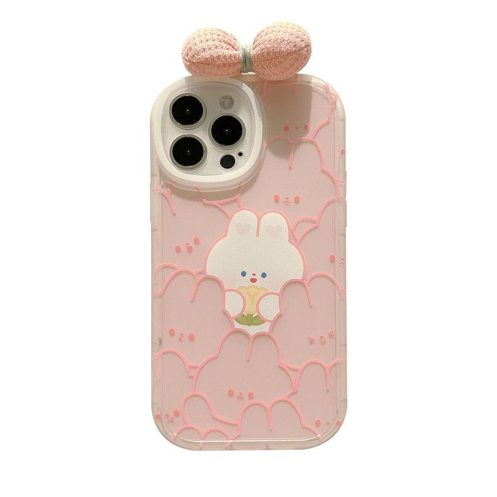 Soft Case TPU Motif Kartun Kelinci Pink Untuk Iphone 7 8 PLUS X XR XS 11 12 13 14 MINI PRO MAX SE 2020