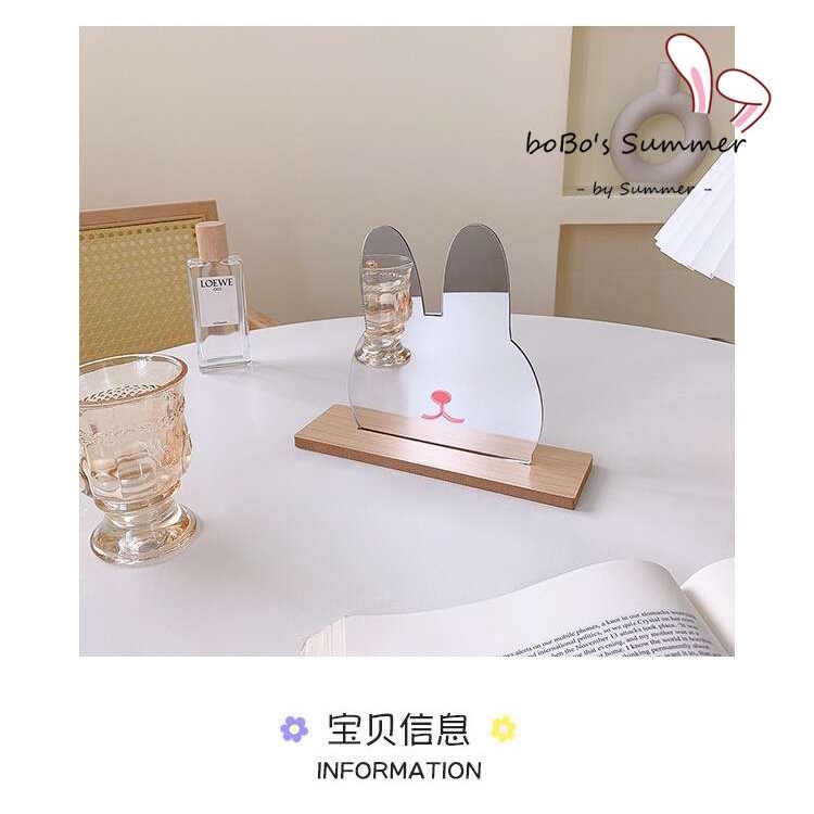 Cermin Rias Estetik Model Lucu Penyangga Kayu Cermin Kaca Make Up - MOHON BACA NOTES