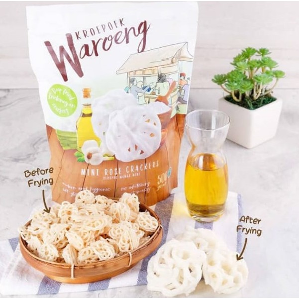

Kerupuk Bawang Kroepoek Waroeng Mini Rose Crackers