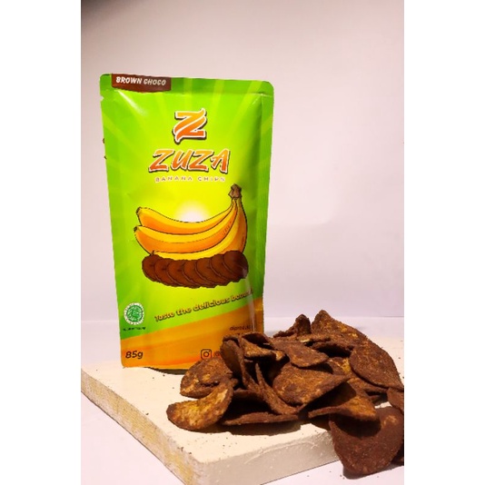 

keripik pisang coklat, Zuza banana chips brown Chocolate