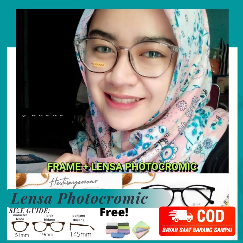 Kacamata Photocromic Gratis Minus Cyl / 8175 Kacamata Wanita
