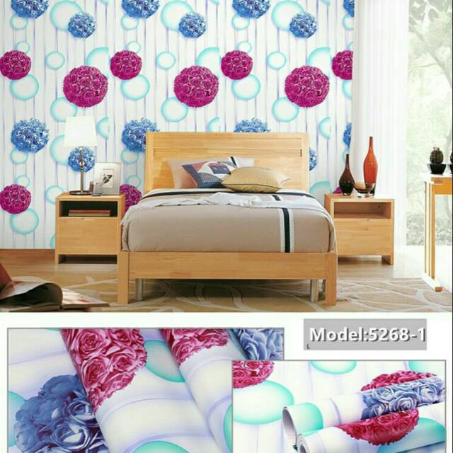 Walpaper Dinding bunga 3D 900 45Cm x 10Meter || Wallpaper stiker