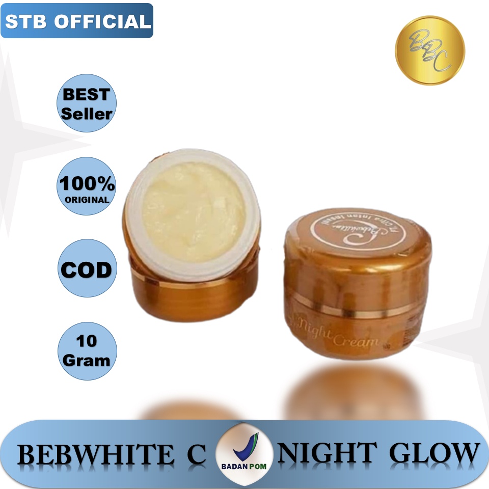 Bebwhite C BBC Night Cream Glow Krim Malam Glowing Perawatan Wajah Normal Berminyak