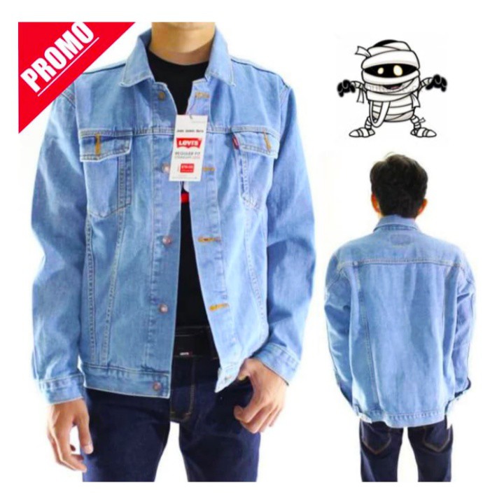 Jaket Jeans Levis Pria Bioblitz Keren Premium ( Biru Telor Asin )