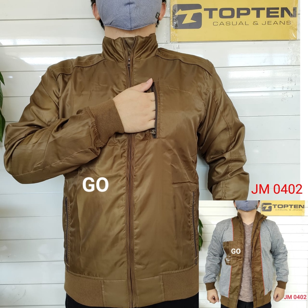 gof TC TOPTEN JAKET PARASUT Cowok Casual Jaket Pria Tebal Cowok Jaket Polos