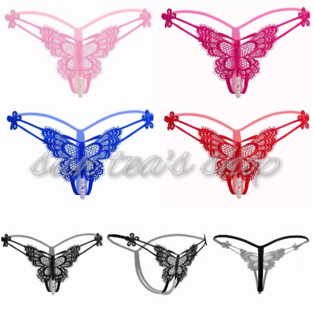GS200 Sexy butterfly v g string pearl thong OAP35