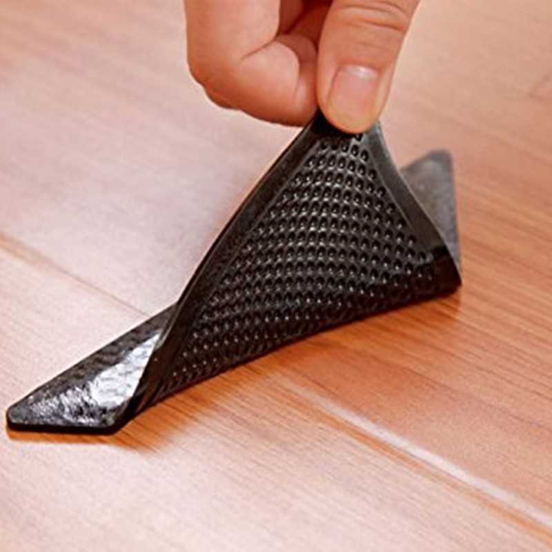 COD Grip Anti Slip untuk Karpet 4 PCS Perekat Karpet Selimut Keset Perekat Anti Slip Anti Curling Velcro Karpet Pita Karpet