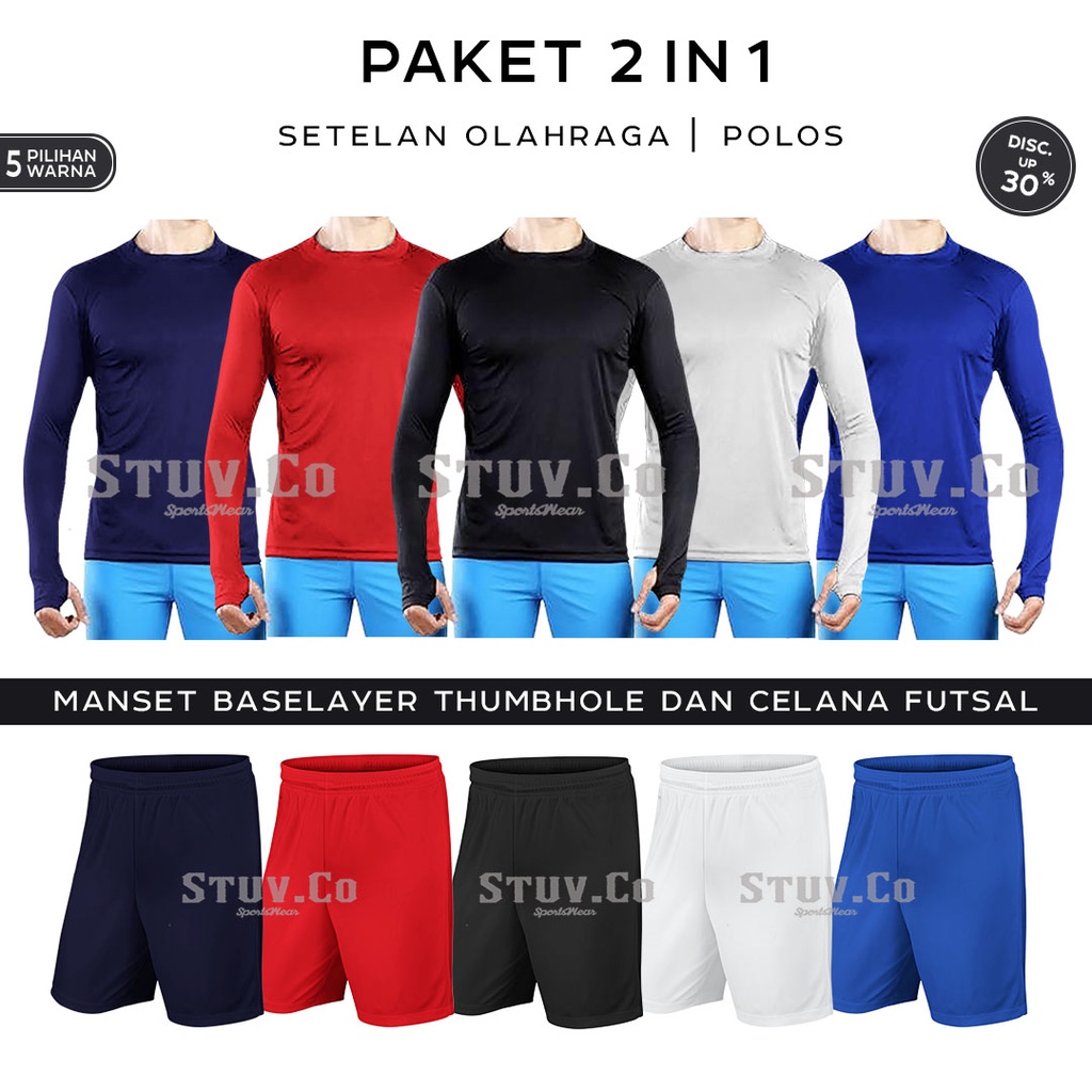 STELAN PAKAIAN OLAHRAGA MANSET BASELAYER PANJANG JARI DAN CELANA OLAHRAGA DRIFIT PRIA WANITA KEREN