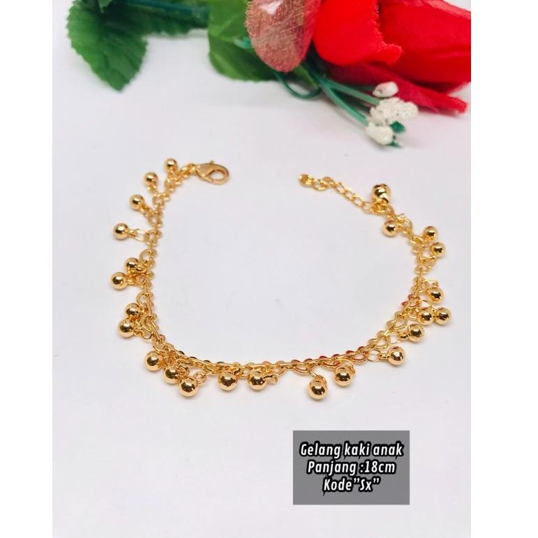 Gelang Kaki Anak Bola Emas India Xuping {SMJ.20Au22ᵟ}