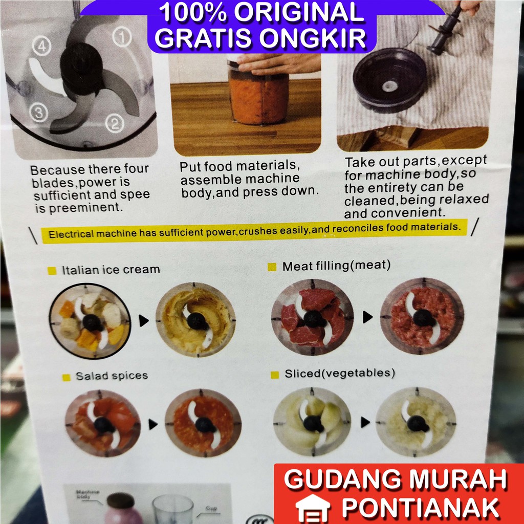 Blender Chopper Kapsul capsul meat grinder food choper proccesor listrik portable Model Pertama Keluar