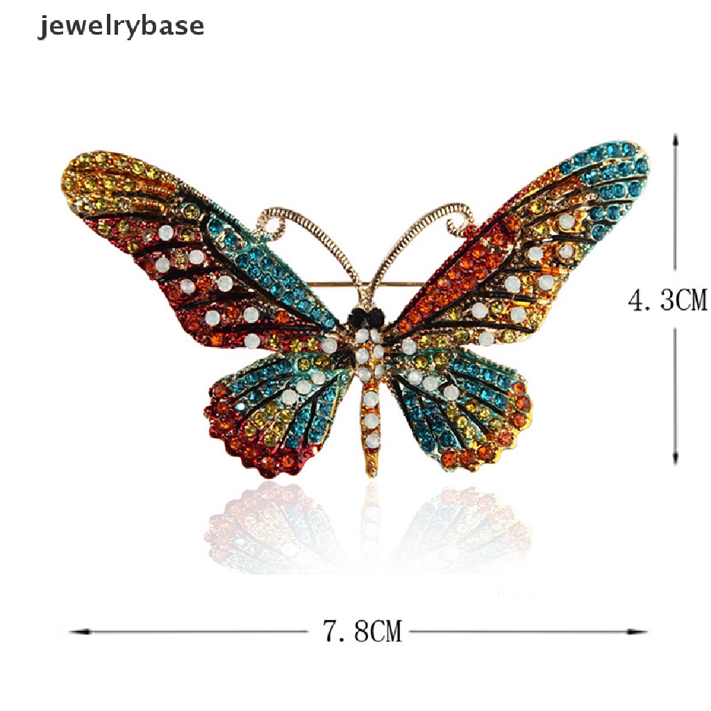 Bros Bentuk Kupu-Kupu Aksen Kristal Dan Berlian Imitasi Untuk Wanita