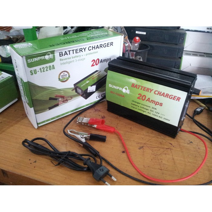 Charger Battery cas aki  12V 20 20A Amper SUNPRO mobil 