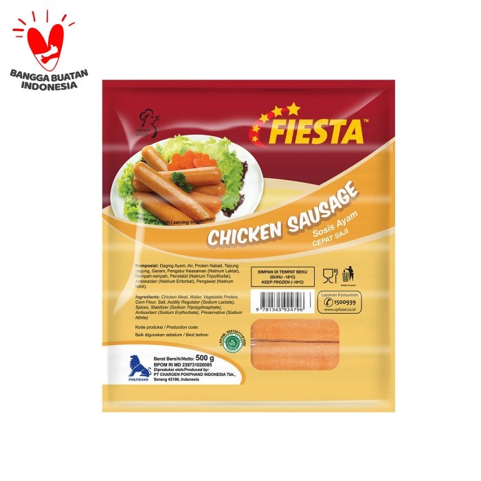 SOSIS AYAM FIESTA CHICKEN SAUSAGE 500GR HALAL CEPAT SAJI