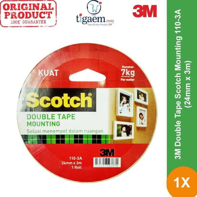 

HOT SALE|BEST SALLER 3M Double Tape Scotch Mounting 110-3A (24mm x 3m) - Double Tape Kuat