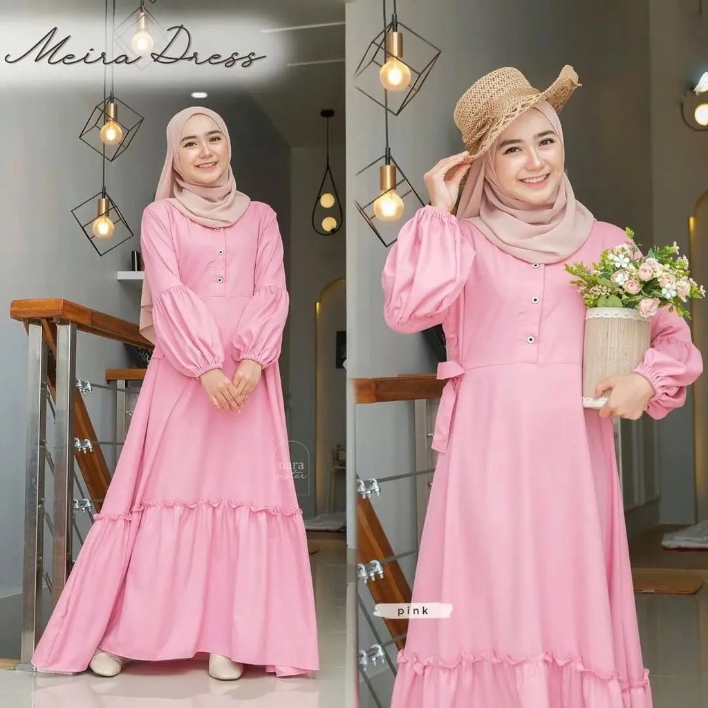 MEIRA MAXI BL KATUN RAYON OVERSIZE KANCING HIDUP BUSUI + TALI PINGGANG Gamis Wanita Gamis Wanita Terbaru 2022