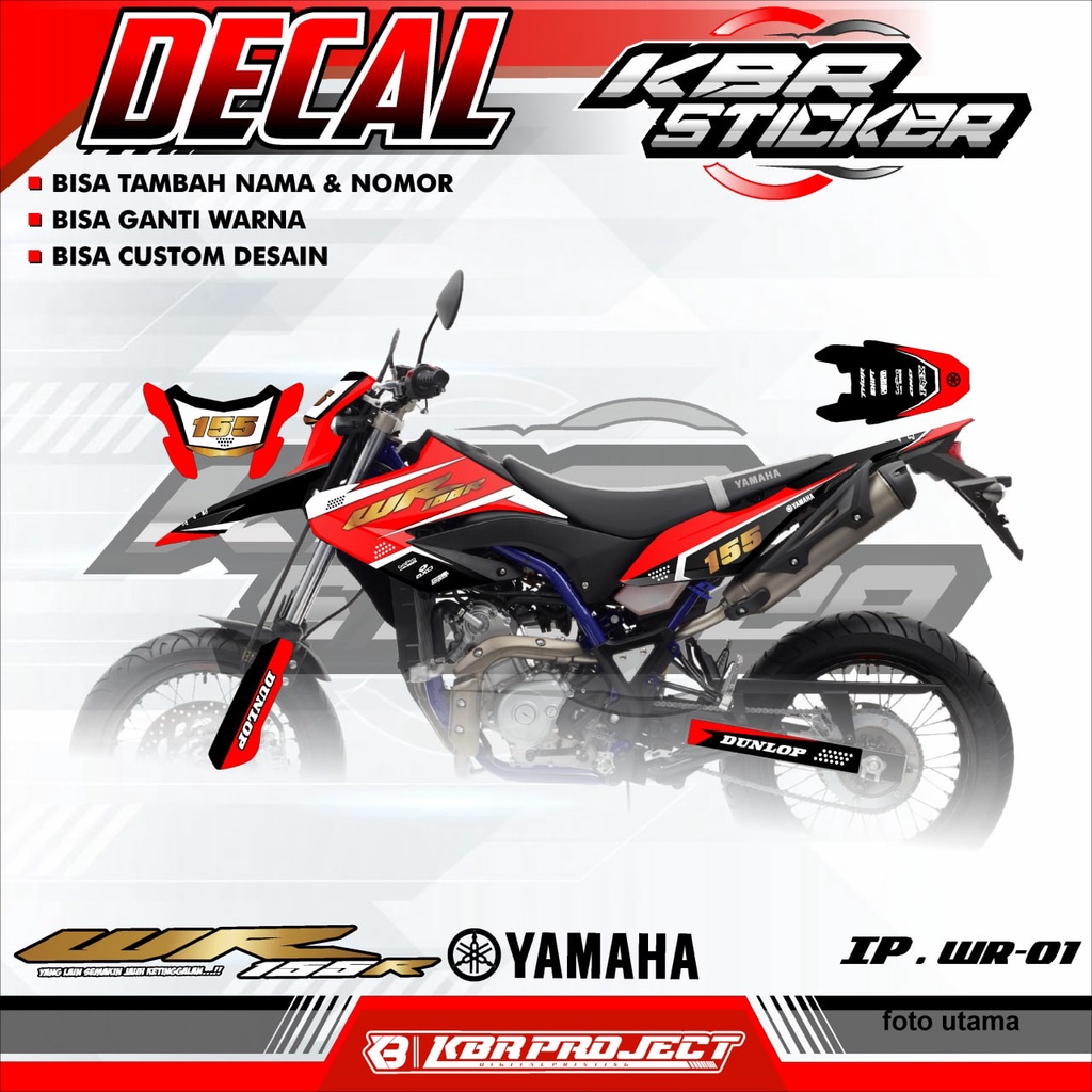WR 155 R (COD) STICKER DECAL FULL BODY MOTOR WR 155 WR.01