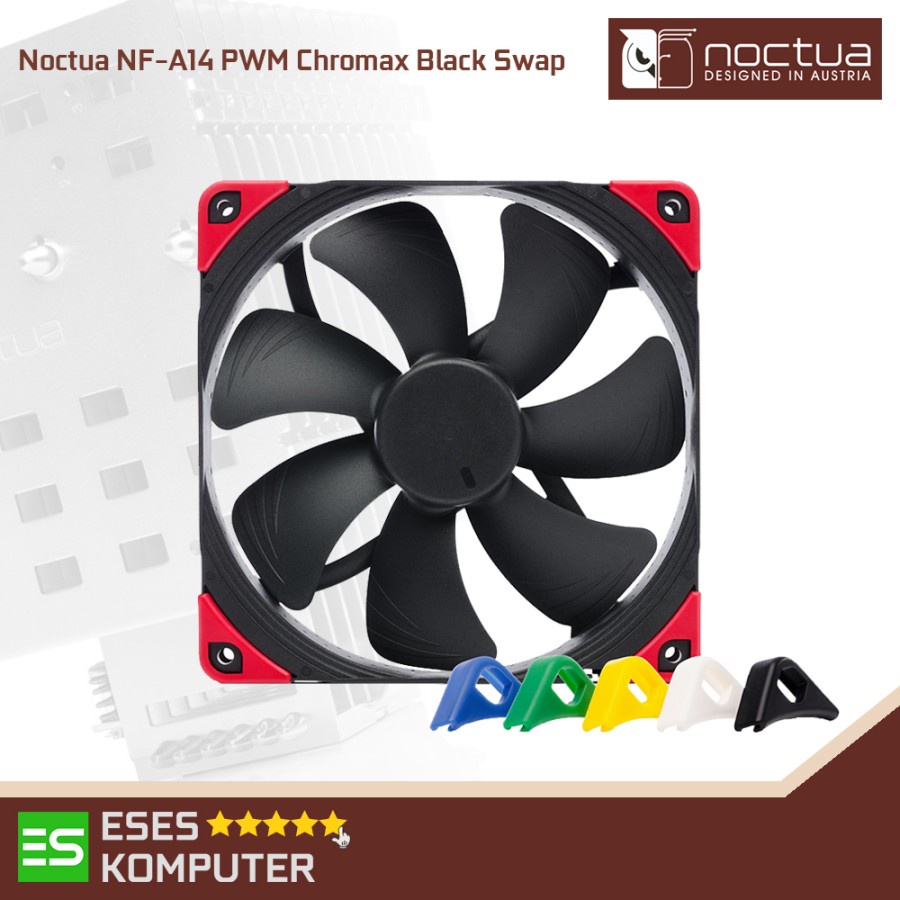 Fan Noctua NF-A14 PWM CH.BK.S Chromax Black Swap 14CM 140MM - 1500 RPM