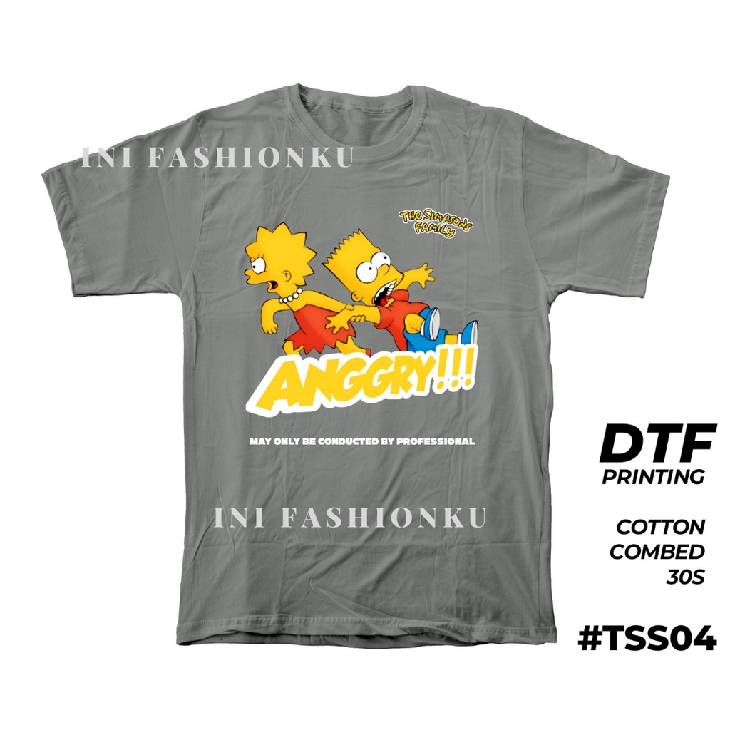 T-SHIRT KEKINIAN  DTF THE SIMPSONS UNISEX SERIES 04| BART SIMPSON ANGRY T-SHIRT FASHION| BAJU KAOS ATASAN UNISEX PRIA DAN WANITA